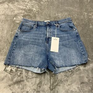 du/er performance denim cut off shorts womens 33 x 5 high rise relaxed raw hem